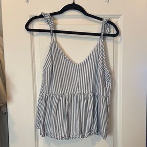 Striped Blue and White Women's Top